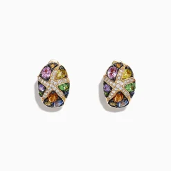 Effy Jewelry Watercolors 14K Yellow Gold Sapphire u0026 Diamond Earrings, 3.01 TCW | Earrings
