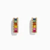 Effy Jewelry Watercolors 14K Yellow Gold Multi Sapphire u0026 Diamond Hoop Earrings, 1.76 TCW | Earrings