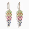 Effy Jewelry Watercolors 14K Yellow Gold Multi Sapphire abd Diamond Leaf Earrings | Earrings