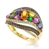 Effy Jewelry Watercolors 14K Yellow Gold Multi Sapphire and Diamond Ring | Rings