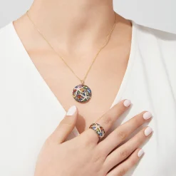 Effy Jewelry Watercolors 14K Yellow Gold Multi Sapphire u0026 Diamond Pendant, 5.71 TCW | Necklaces & Pendants