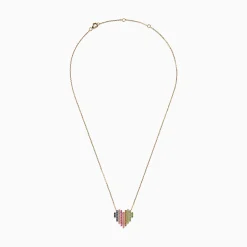 Effy Jewelry Watercolors 14K Yellow Gold Multi Sapphire Heart Necklace | Necklaces & Pendants