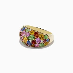 Effy Jewelry Watercolors 14K Yellow Gold Multi Sapphire and Diamond Ring | Rings