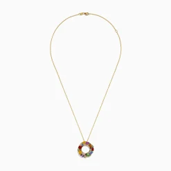 Effy Jewelry Watercolors 14K Yellow Gold Multi Sapphire and Diamond Pendant | Necklaces & Pendants