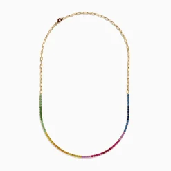 Effy Jewelry Watercolors 14K Yellow Gold Multi Sapphire, Ruby, u0026 Tsavorite Necklace | Necklaces & Pendants