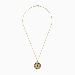 Effy Jewelry Watercolors 14K Yellow Gold Multi Sapphire Evil Eye Pendant | Necklaces & Pendants