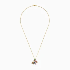 Effy Jewelry Watercolors 14K Yellow Gold Multi Sapphire Butterfly Pendant | Necklaces & Pendants