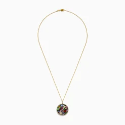 Effy Jewelry Watercolors 14K Yellow Gold Multi Sapphire and Starfish Diamond Pendant | Necklaces & Pendants