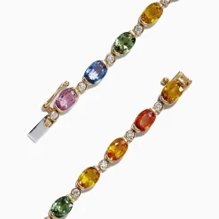 Effy Jewelry Watercolors 14K Yellow Gold Sapphire and Diamond Bracelet, 11.20 TCW | Bracelets