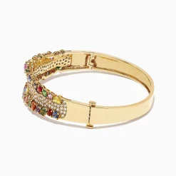 Effy Jewelry Watercolors 14K Yellow Gold Multi Sapphire u0026 Diamond Bangle, 9.97 TCW | Bracelets