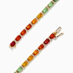 BH Multi Watercolors 14K Yellow Gold Multi Sapphire and Diamond Bracelet | Bracelets