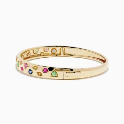 BH Multi Watercolors 14K Yellow Gold Multi Sapphire Bangle | Bracelets