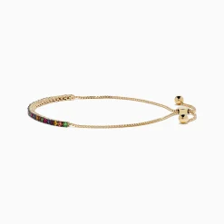 Effy Jewelry Watercolors 14K Yellow Gold Tsavorite and Multi Sapphire Tennis Bracelet | Bracelets