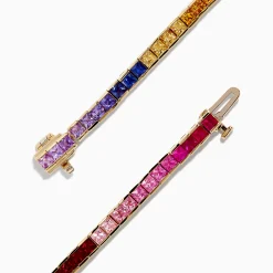 Effy Jewelry Watercolors 14K Yellow Gold Multi Sapphire Tennis Bracelet | Bracelets