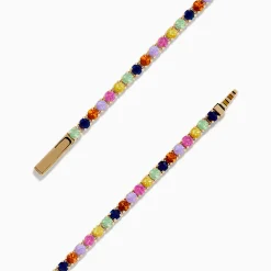 Effy Jewelry Watercolors 14K Yellow Gold Multi Sapphire Tennis Bracelet | Bracelets