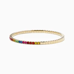 Effy Jewelry Watercolors 14K Yellow Gold Multi Sapphire Bangle | Bracelets