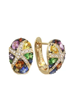 Effy Jewelry Watercolors 14K Yellow Gold Sapphire u0026 Diamond Earrings, 3.01 TCW | Earrings