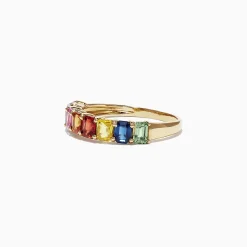 Effy Jewelry Watercolors 14K Yellow Gold Multi-Sapphire Band Ring, 2.06 TCW | Rings
