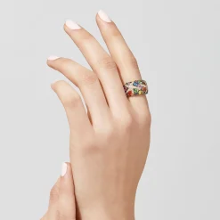 Effy Jewelry Watercolors 14K Yellow Gold Multi Sapphire and Diamond Ring, 3.75 TCW | Rings