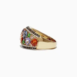 Effy Jewelry Watercolors 14K Yellow Gold Multi Sapphire u0026 Diamond Ring, 4.00 TCW | Rings