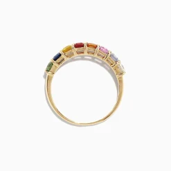 Effy Jewelry Watercolors 14K Yellow Gold Multi-Sapphire Band Ring, 2.06 TCW | Rings