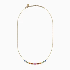 Effy Jewelry Watercolors 14K Yellow Gold Multi Sapphire and Diamond Necklace | Necklaces & Pendants