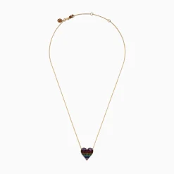 Effy Jewelry Watercolors 14K Yellow Gold Multi Color Sapphire Heart Necklace | Necklaces & Pendants