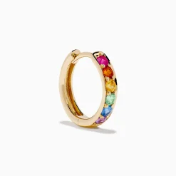 Effy Jewelry Watercolors 14K Yellow Gold Multi Color Sapphire Hoop Earrings | Earrings