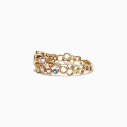 Effy Jewelry Watercolors 14K Yellow Gold Multi-Sapphire and Diamond Ring, 1.03 TCW | Rings