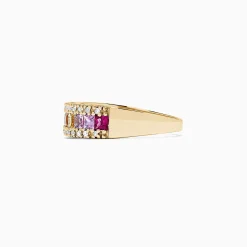 Effy Jewelry Watercolors 14K Yellow Gold Multi Sapphire u0026 Diamond Ring 1.46 TCW | Rings