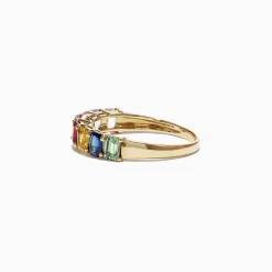 Effy Jewelry Watercolors 14K Yellow Gold Multi-Sapphire Band Ring, 2.06 TCW | Rings
