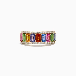 Effy Jewelry Watercolors 14K Yellow Multi Sapphire and Diamond Ring | Rings