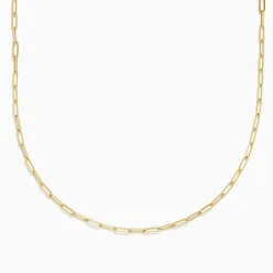Effy Jewelry Yellow Gold Plated Sterling Silver 18" 2.5mm Paperclip Chain | Accessories
